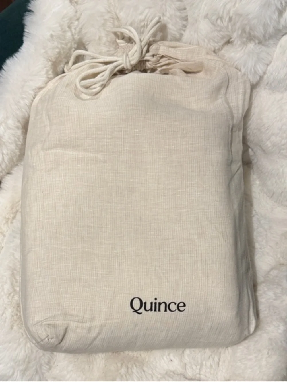 Quince linen Striped Beige and White Sheet Set - Picture 6 of 7